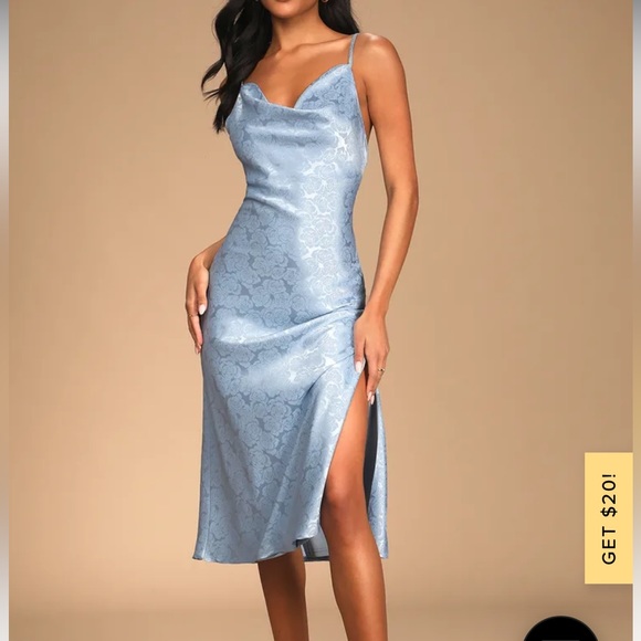 Lulus Dresses & Skirts - Lulu’s light blue satin midi dress